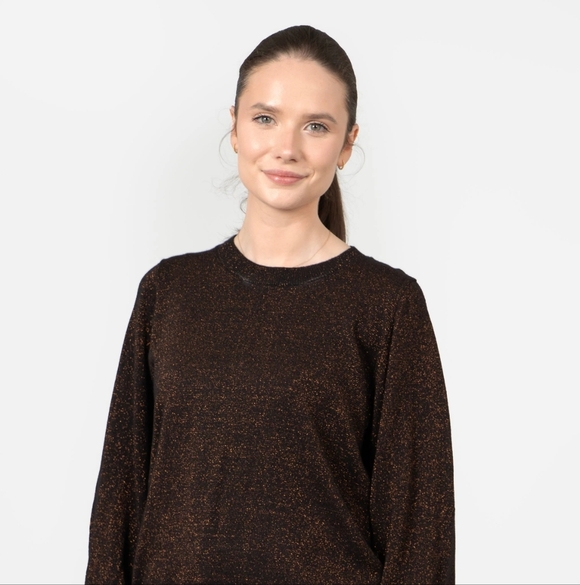 Wilfred Sweaters - Wilfred Black + Gold Silk Cashmere Knit Sweater M